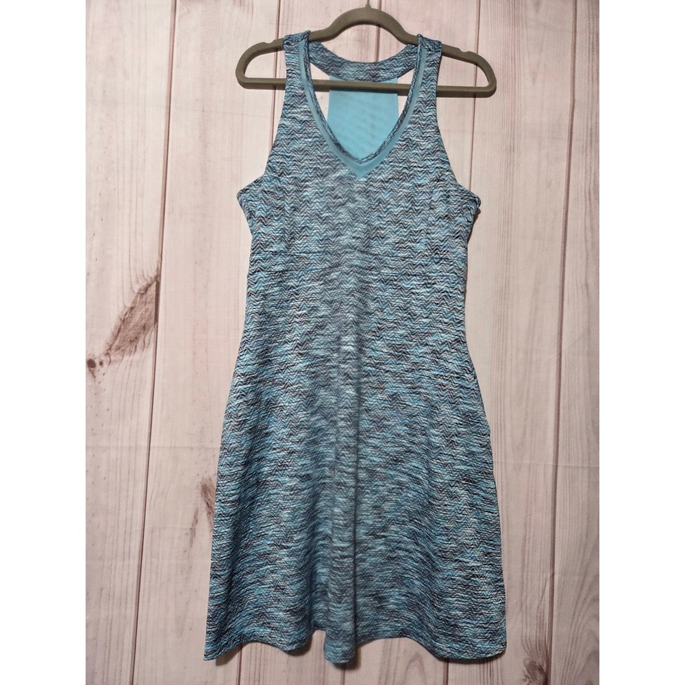 MPG‎ Womens Blue Space Dye Active Dress Built-in Bra Pockets Large Resort